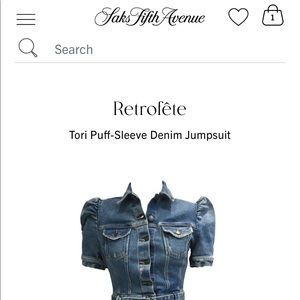 Retrofete Tori puff sleeve jumpsuit